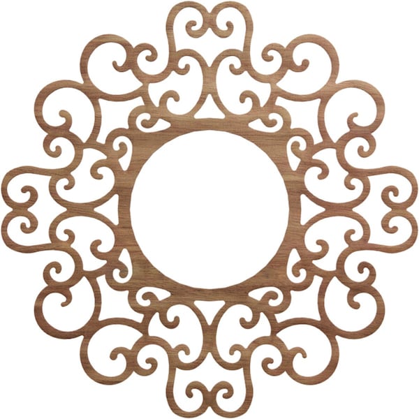 Ekena Millwork Reims Wood Fretwork Pierced Ceiling Medallion, Walnut, 40"OD x 15 1/4"ID x 1/4"T CMWP40X40X0250REWA - main